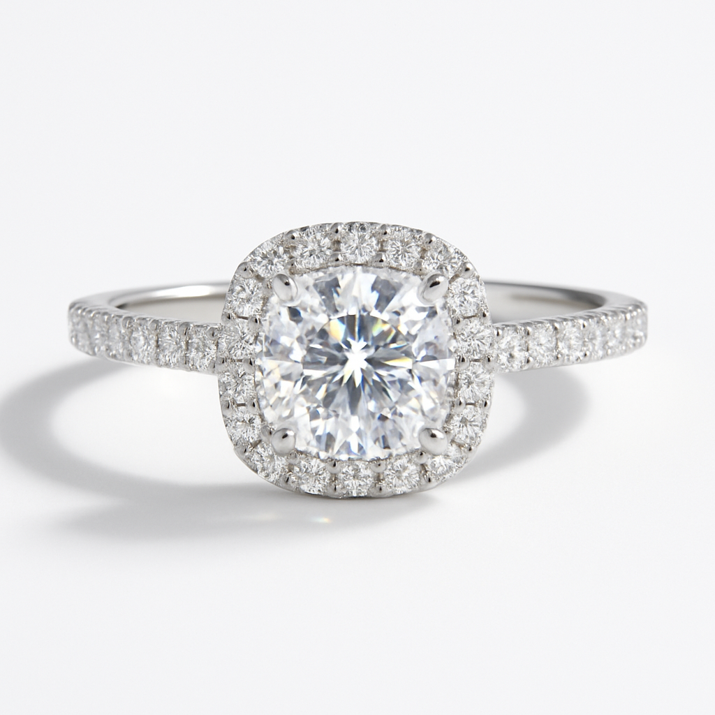 Cushion Halo Side Stones