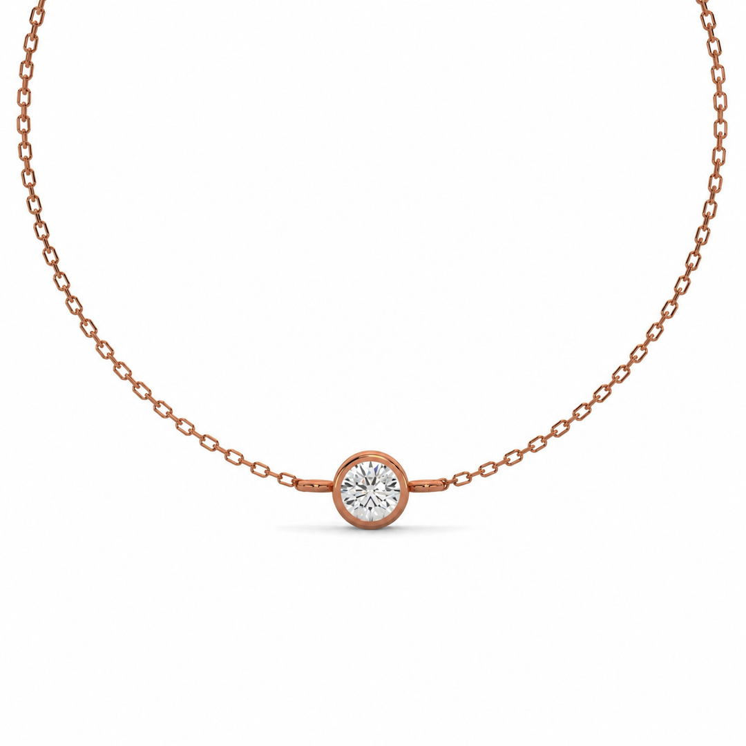 Bezel Bracelet Round natural diamond bracelet in gold