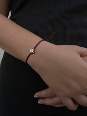 Flower String And Diamond Bracelet (Natural)