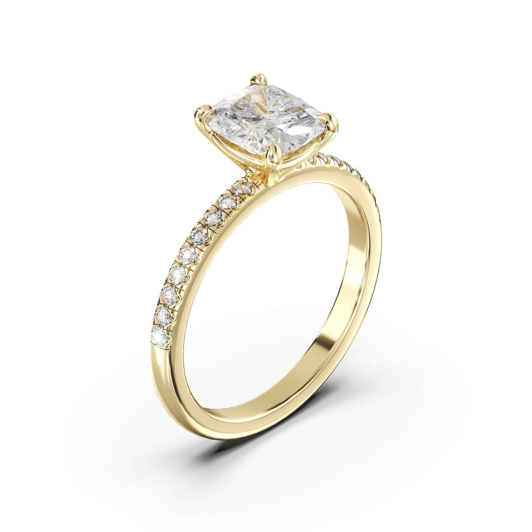 Cushion Solitaire Side Stones (L-G)