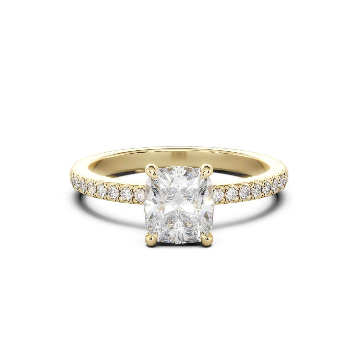 Cushion Solitaire Side Stones (L-G)