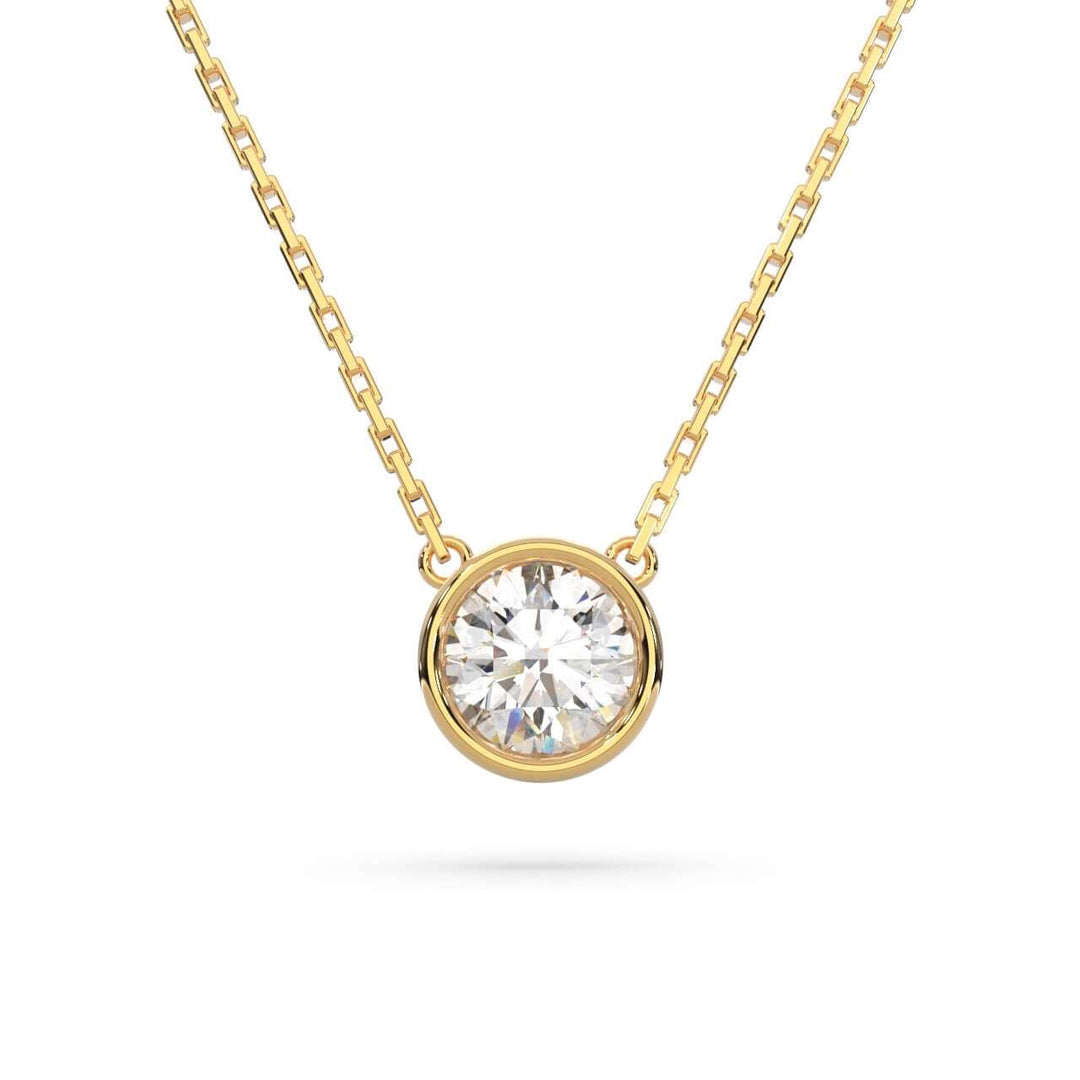 Round bezel necklace (L-G)