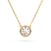 שרשרת יהלום עגול בשיבוץ בזל – יהלום מעבדה