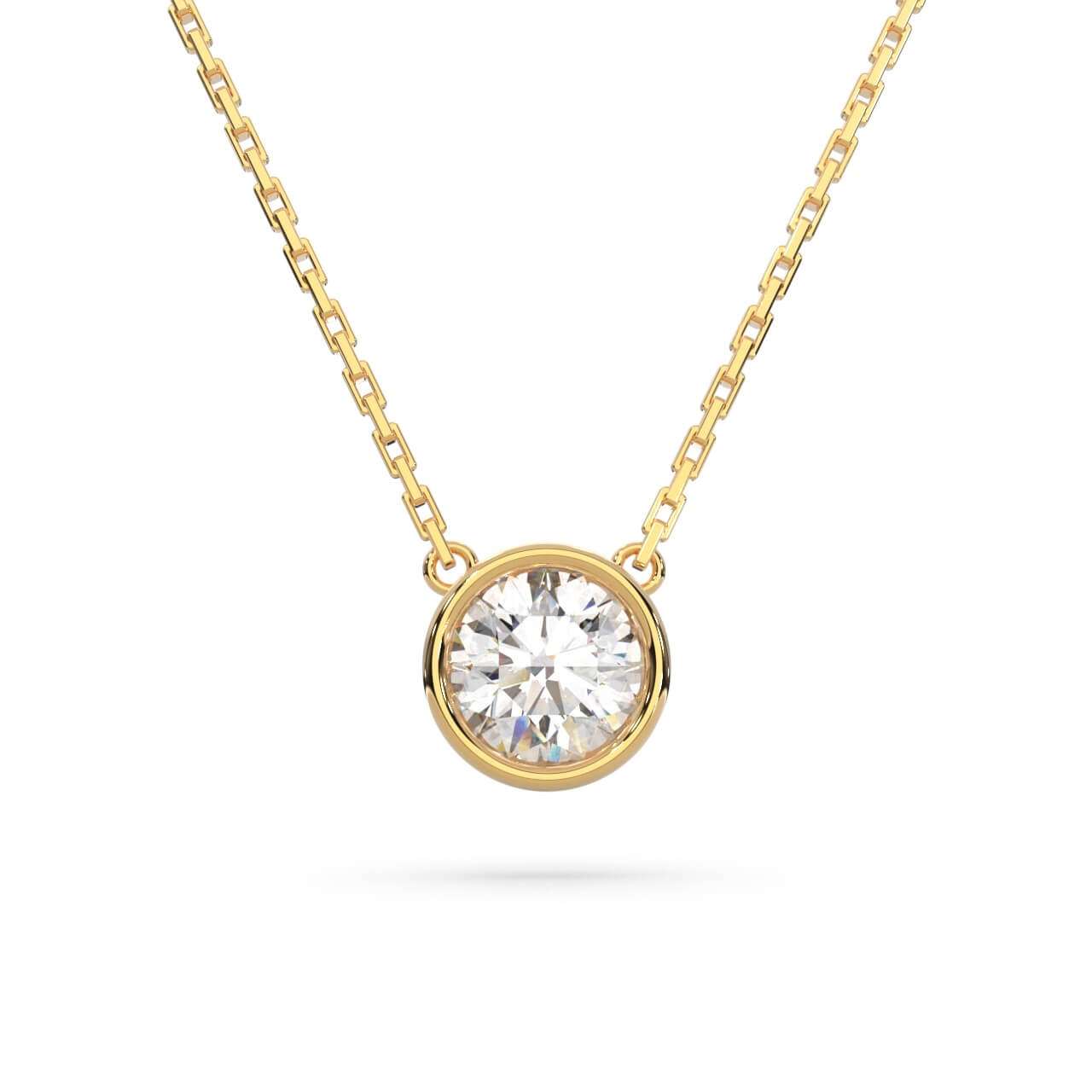 Round bezel necklace (Natural)