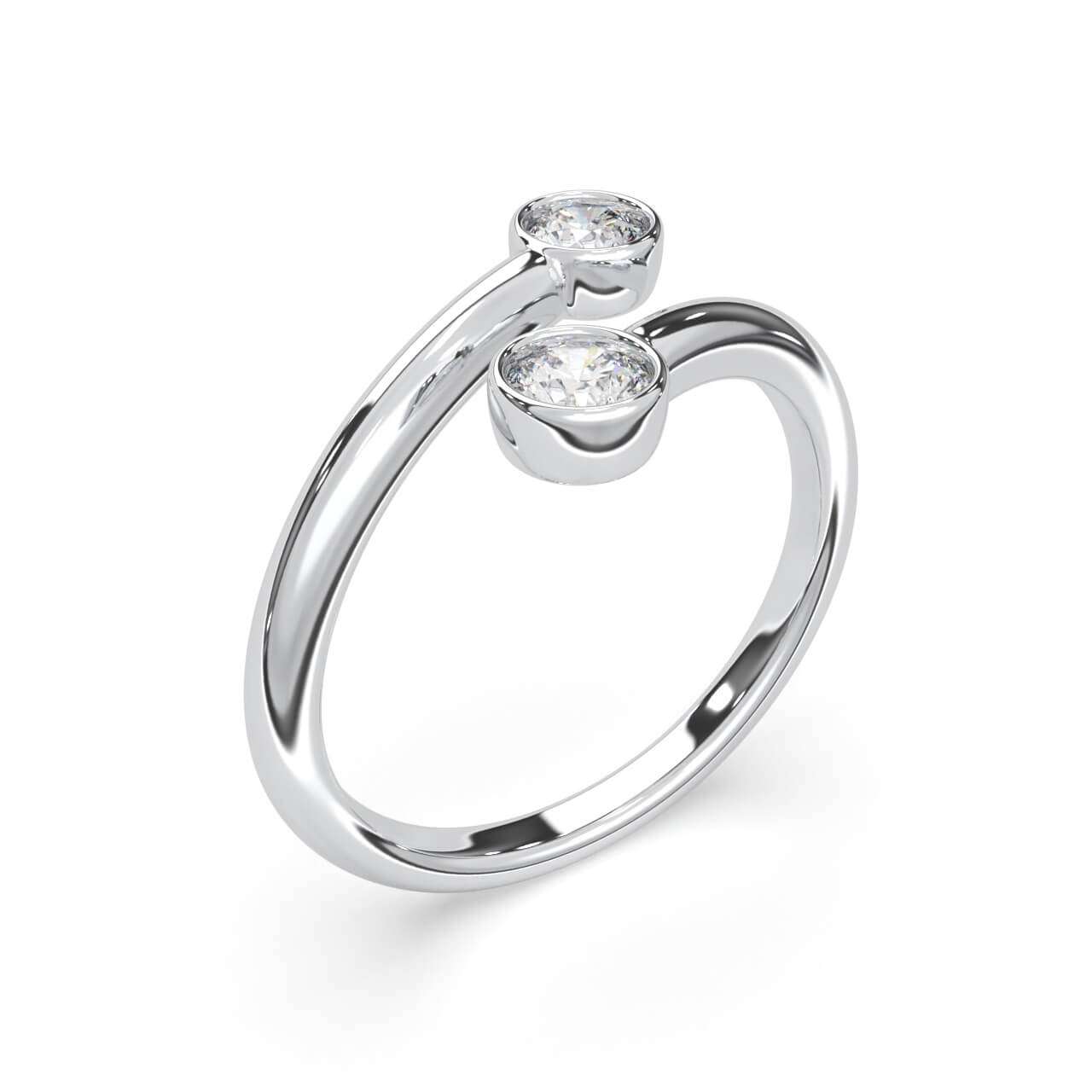 Open Ring 2 Diamonds (L-G)