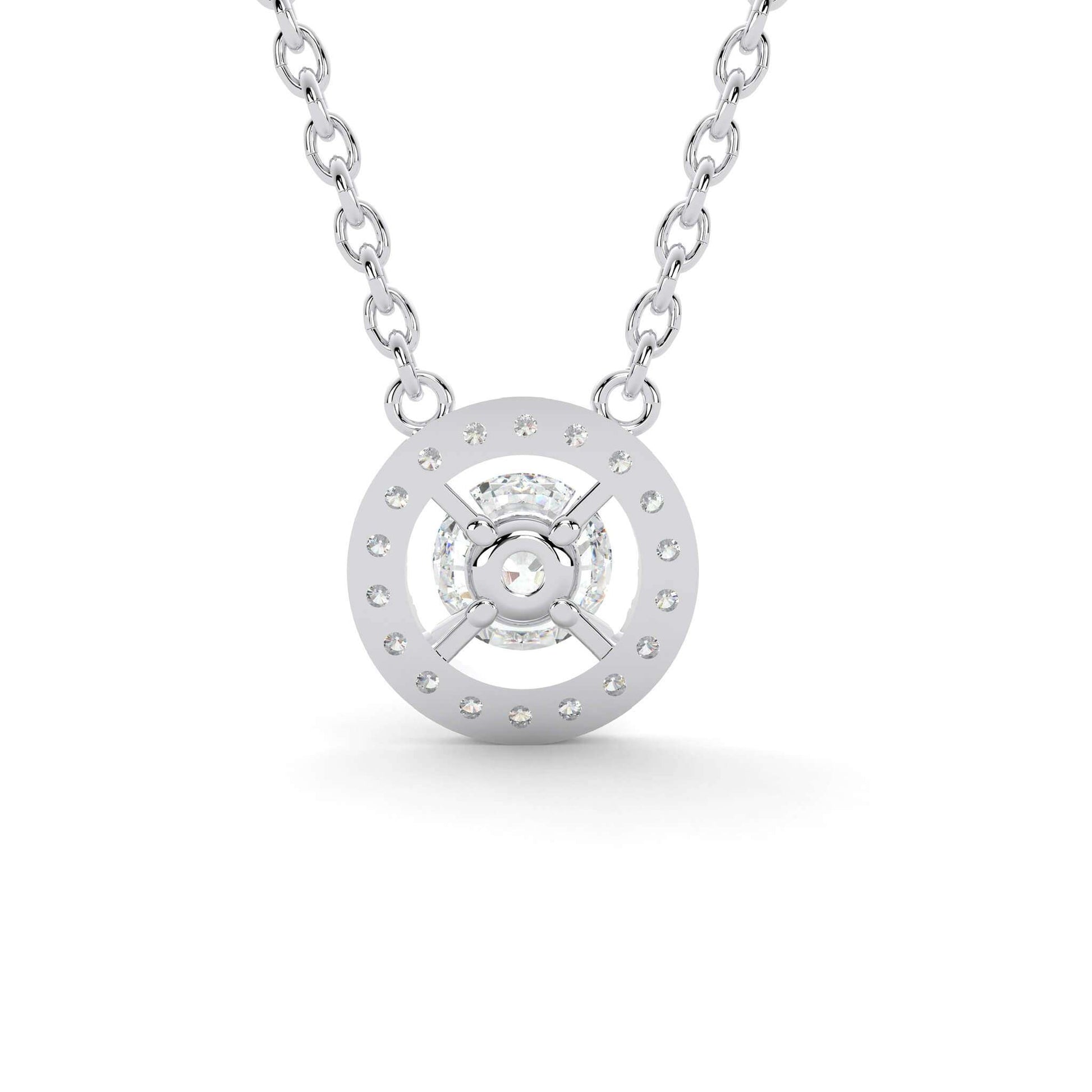 Round Halo Necklace (L-G)