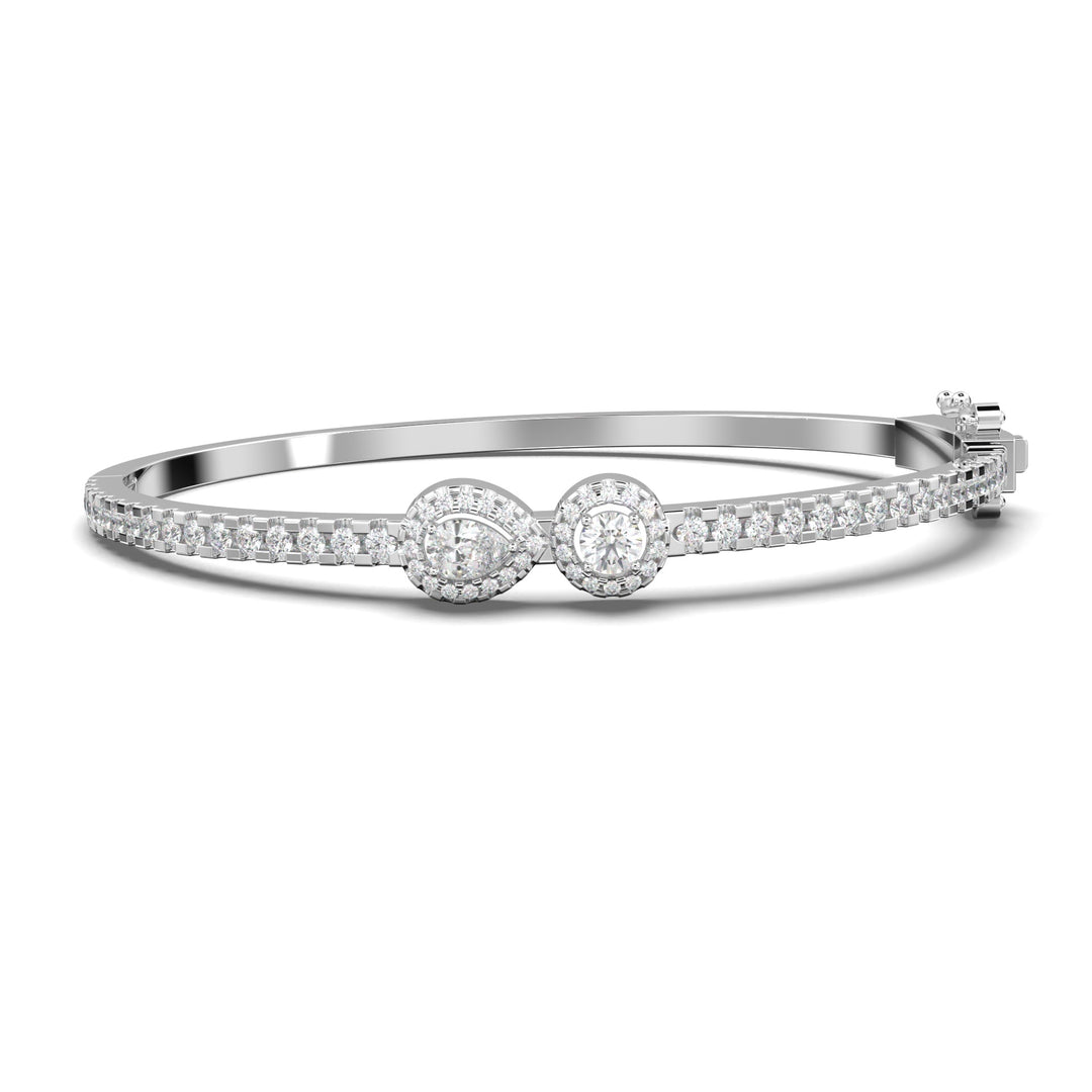 Round X Pear Bracelet natural diamond bracelet in gold